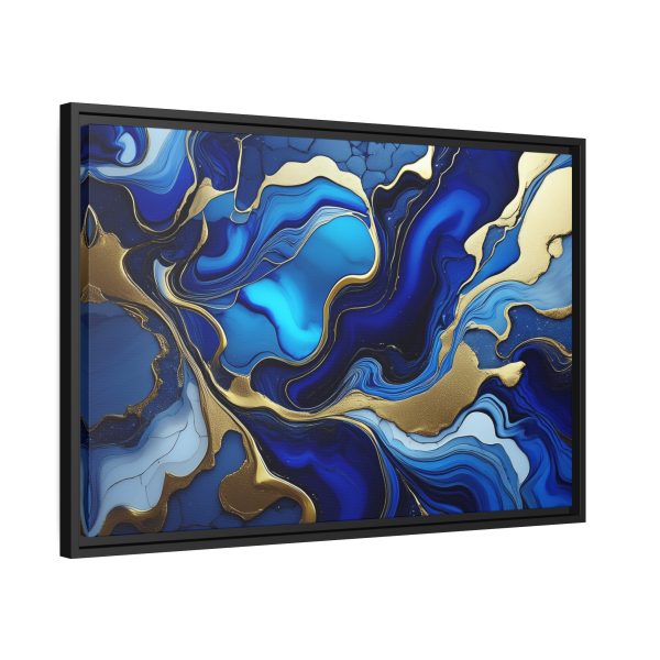 Royal Blue Gold RB1 Marble Matte Canvas, Black Frame - Image 22