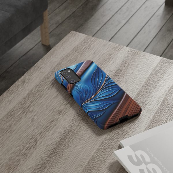 Blue Leather iPhone | Samsung | Samsung Galaxy | Google Pixel - Cell Phone Tough Cases - Image 69