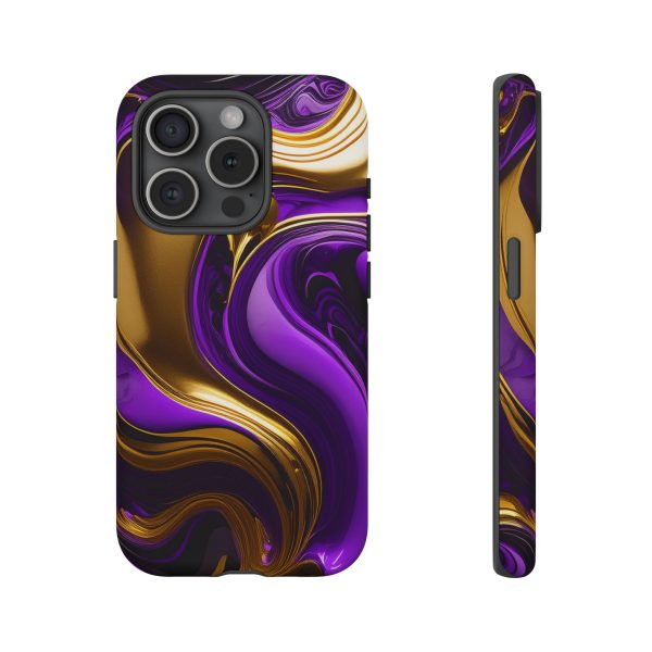 Purple and Gold Liquid iPhone | Samsung | Samsung Galaxy | Google Pixel - Cell Phone Tough Cases - Image 176