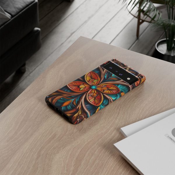 Wood Grain Flower iPhone | Samsung | Samsung Galaxy | Google Pixel - Cell Phone Tough Cases - Image 156