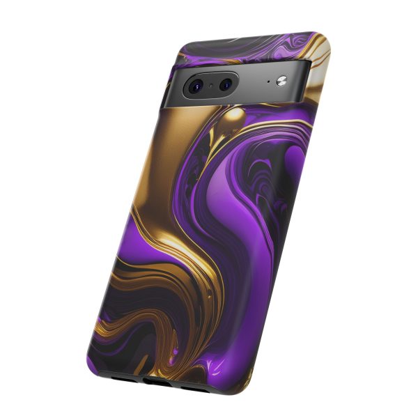 Purple and Gold Liquid iPhone | Samsung | Samsung Galaxy | Google Pixel - Cell Phone Tough Cases - Image 150