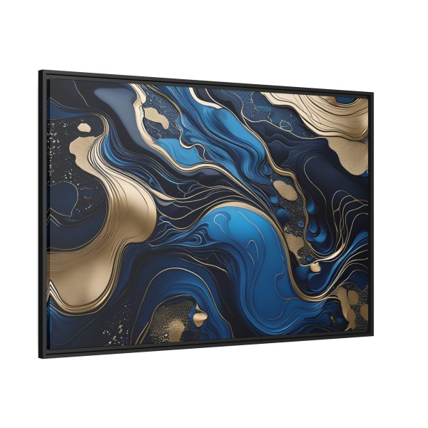 Blue Gold Abstract Art 2 Matte Canvas, Black Frame - Image 38