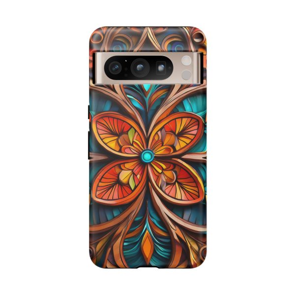 Wood Grain Flower iPhone | Samsung | Samsung Galaxy | Google Pixel - Cell Phone Tough Cases - Image 220