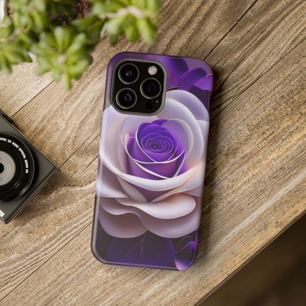 Purple and White Custom Magnetic Tough Case for iPhone - Dual Layer Protection with MagSafe® Compatibility - Matte or Glossy Finish - Image 120