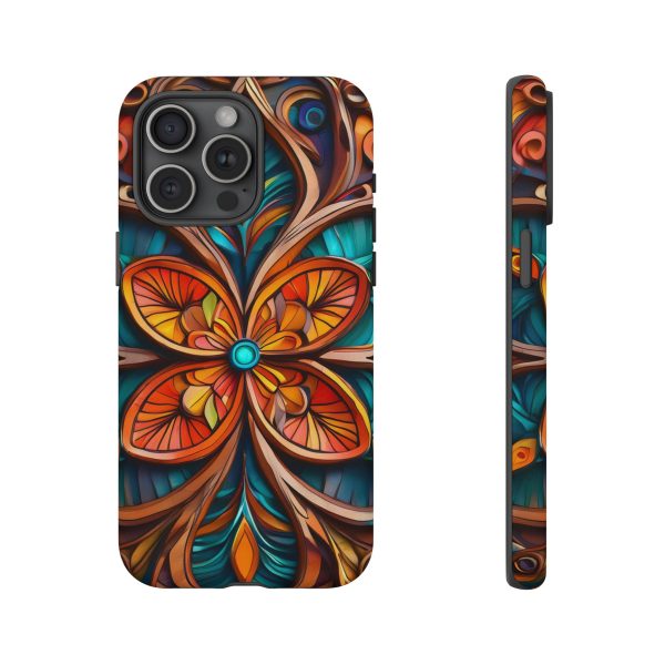 Wood Grain Flower iPhone | Samsung | Samsung Galaxy | Google Pixel - Cell Phone Tough Cases - Image 182