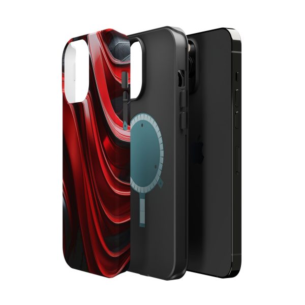 Red and Black Custom Magnetic Tough Case for iPhone - Dual Layer Protection with MagSafe® Compatibility - Matte or Glossy Finish - Image 77