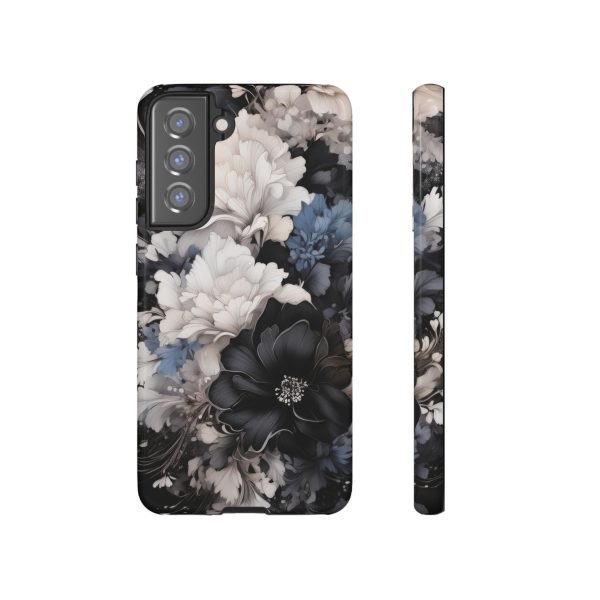 Black and White Flowers iPhone | Samsung | Samsung Galaxy | Google Pixel - Cell Phone Tough Cases - Image 73