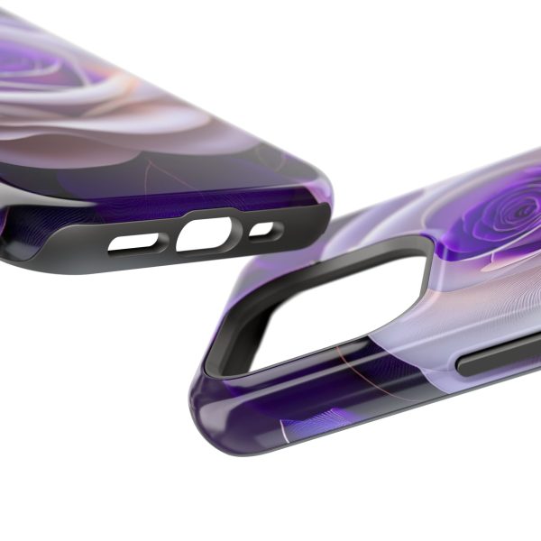 Purple and White Custom Magnetic Tough Case for iPhone - Dual Layer Protection with MagSafe® Compatibility - Matte or Glossy Finish - Image 94