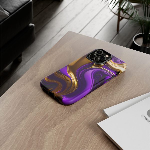 Purple and Gold Liquid iPhone | Samsung | Samsung Galaxy | Google Pixel - Cell Phone Tough Cases - Image 120