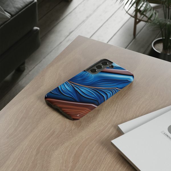 Blue Leather iPhone | Samsung | Samsung Galaxy | Google Pixel - Cell Phone Tough Cases - Image 77