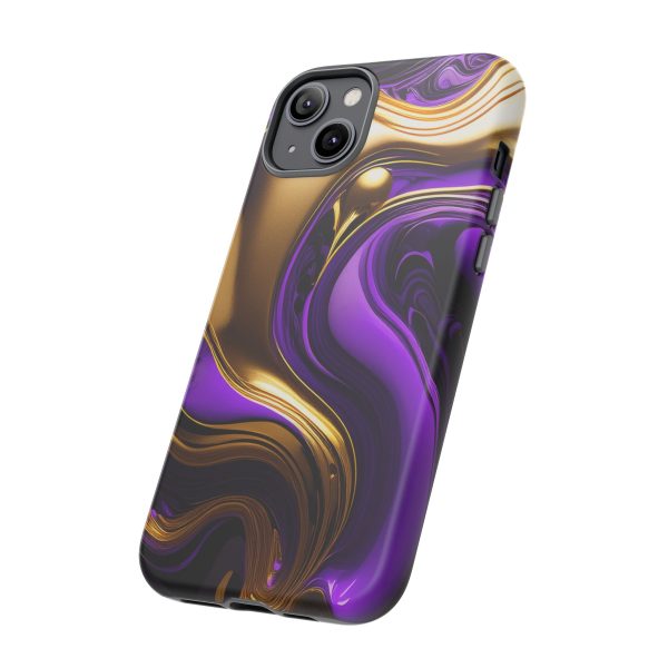 Purple and Gold Liquid iPhone | Samsung | Samsung Galaxy | Google Pixel - Cell Phone Tough Cases - Image 110