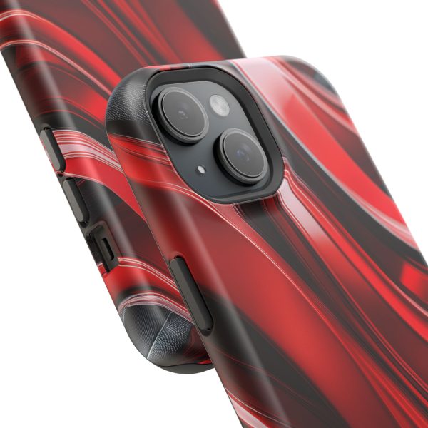 Red and Black Custom Magnetic Tough Case for iPhone - Dual Layer Protection with MagSafe® Compatibility - Matte or Glossy Finish - Image 88