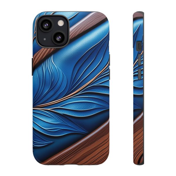 Blue Leather iPhone | Samsung | Samsung Galaxy | Google Pixel - Cell Phone Tough Cases - Image 40