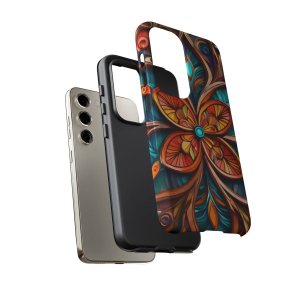 Wood Grain Flower iPhone | Samsung | Samsung Galaxy | Google Pixel - Cell Phone Tough Cases - Image 123