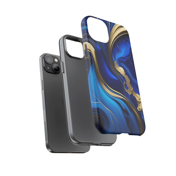 Royal Blue and Gold iPhone | Samsung | Samsung Galaxy | Google Pixel - Cell Phone Tough Cases - Image 111