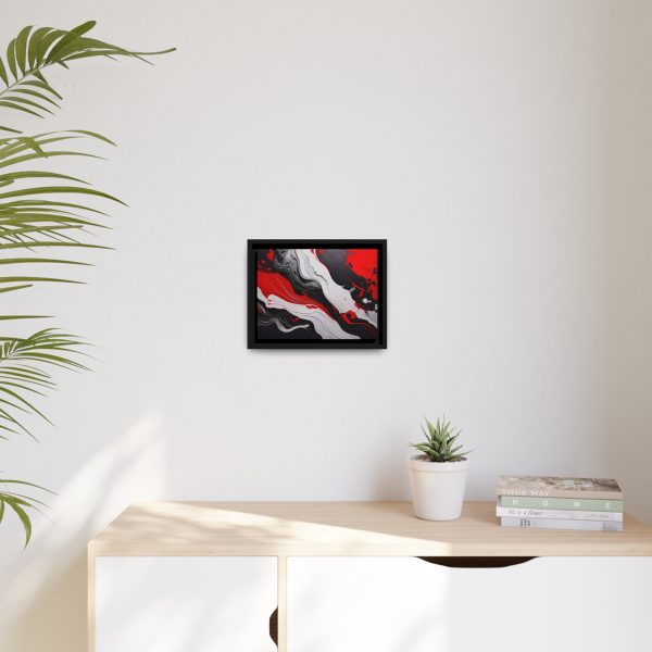 Red and Black Abstract 3 Matte Canvas, Black Frame - Image 3