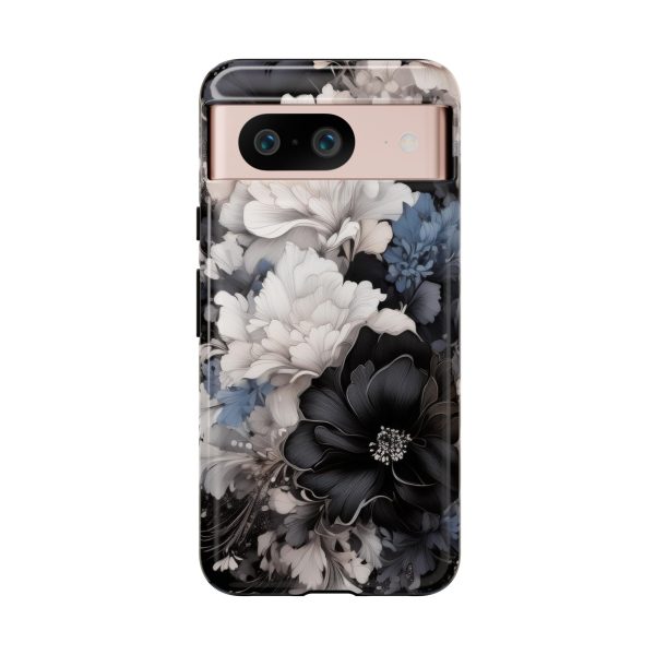 Black and White Flowers iPhone | Samsung | Samsung Galaxy | Google Pixel - Cell Phone Tough Cases - Image 225