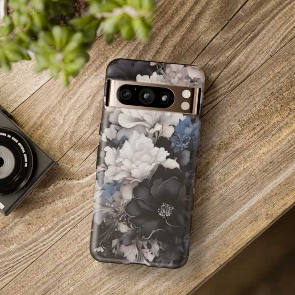 Black and White Flowers iPhone | Samsung | Samsung Galaxy | Google Pixel - Cell Phone Tough Cases - Image 224