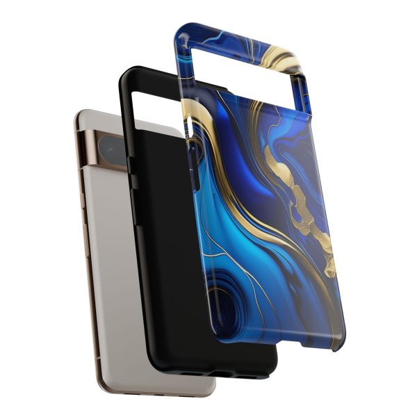 Royal Blue and Gold iPhone | Samsung | Samsung Galaxy | Google Pixel - Cell Phone Tough Cases - Image 218