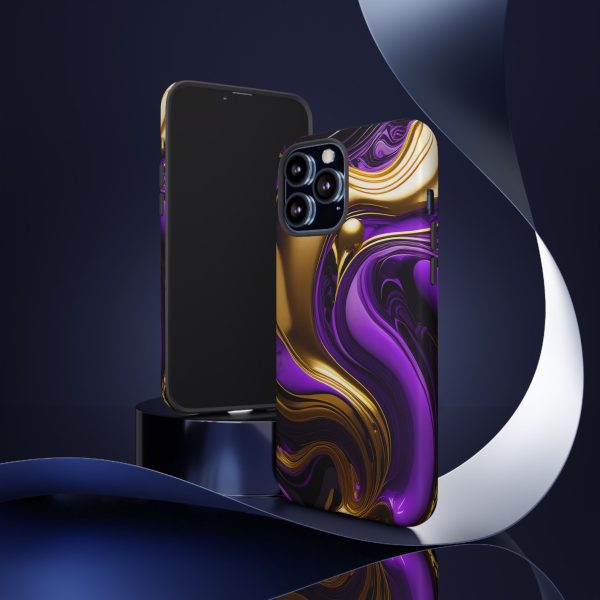 Purple and Gold Liquid iPhone | Samsung | Samsung Galaxy | Google Pixel - Cell Phone Tough Cases - Image 48