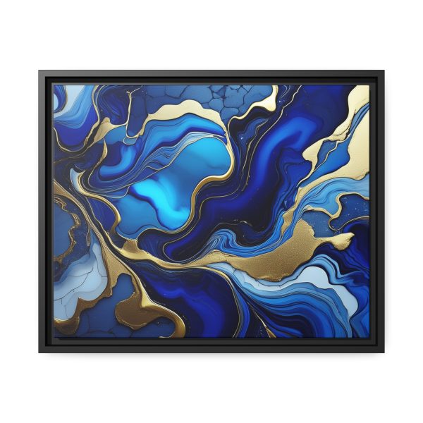 Royal Blue Gold RB1 Marble Matte Canvas, Black Frame - Image 13