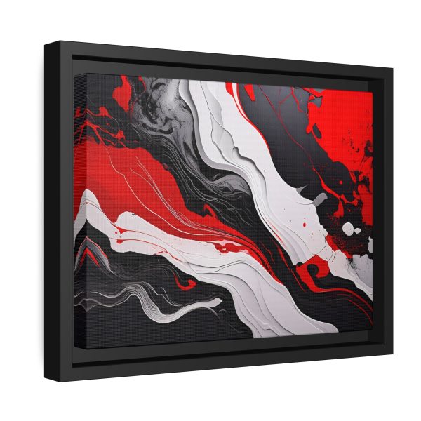 Red and Black Abstract 3 Matte Canvas, Black Frame - Image 2