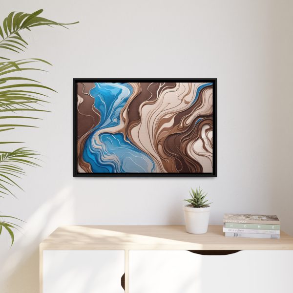 Brown and Teal Abstract BT3 Matte Canvas, Black Frame - Image 23