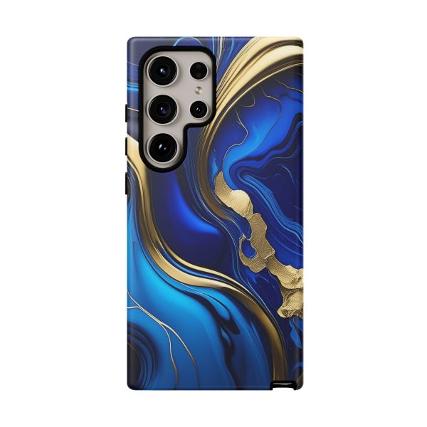 Royal Blue and Gold iPhone | Samsung | Samsung Galaxy | Google Pixel - Cell Phone Tough Cases - Image 210