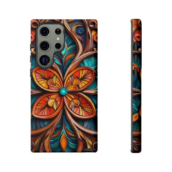 Wood Grain Flower iPhone | Samsung | Samsung Galaxy | Google Pixel - Cell Phone Tough Cases - Image 141