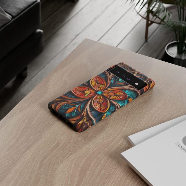 Wood Grain Flower iPhone | Samsung | Samsung Galaxy | Google Pixel - Cell Phone Tough Cases - Image 160