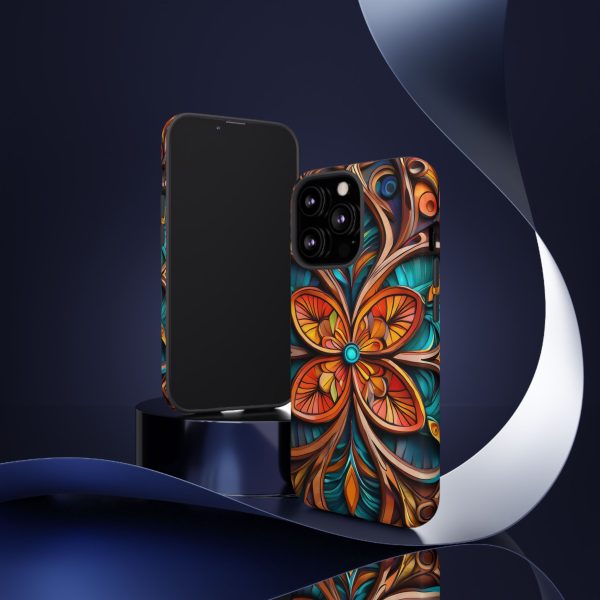 Wood Grain Flower iPhone | Samsung | Samsung Galaxy | Google Pixel - Cell Phone Tough Cases - Image 44