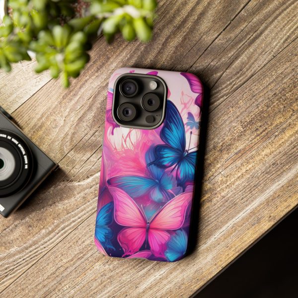 Blue and Pink Butterfly Cell Phone Tough Cases iPhone | Samsung | Samsung Galaxy | Google Pixel - Image 181