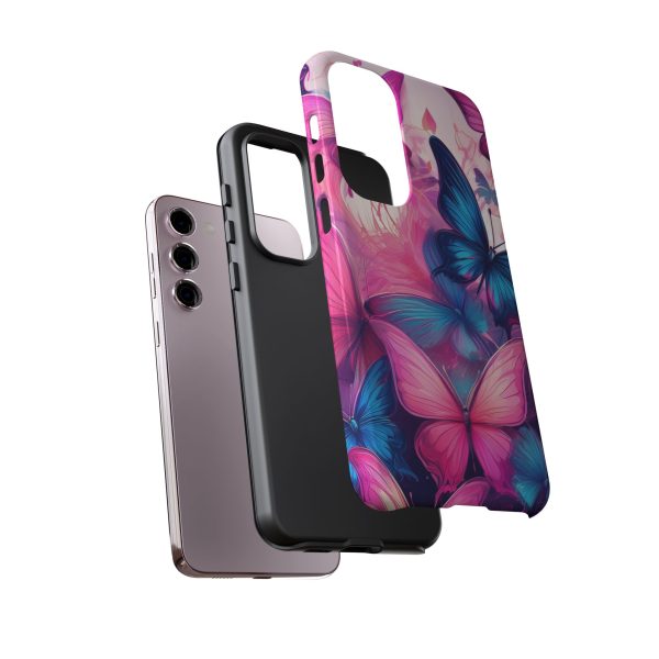 Blue and Pink Butterfly Cell Phone Tough Cases iPhone | Samsung | Samsung Galaxy | Google Pixel - Image 134