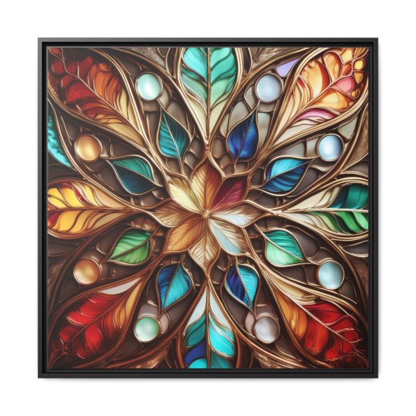 Wood Grain Stain Style WG4 Matte Canvas, Framed (Multi-color)