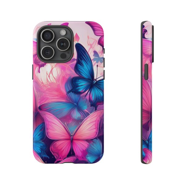 Blue and Pink Butterfly Cell Phone Tough Cases iPhone | Samsung | Samsung Galaxy | Google Pixel