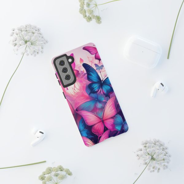 Blue and Pink Butterfly Cell Phone Tough Cases iPhone | Samsung | Samsung Galaxy | Google Pixel - Image 53