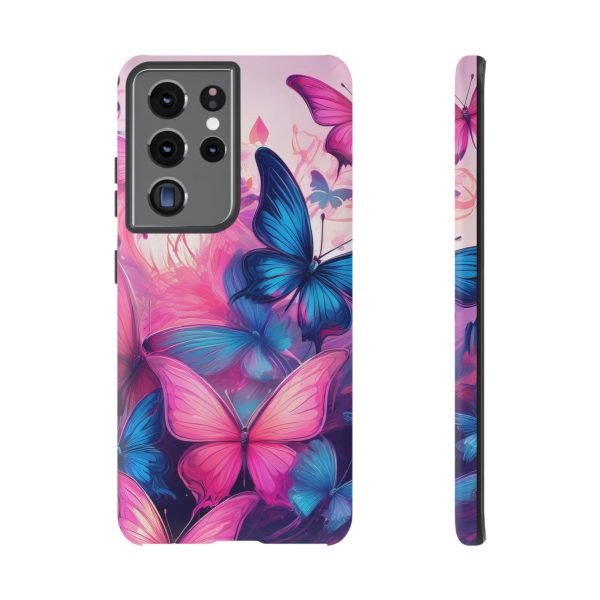 Blue and Pink Butterfly Cell Phone Tough Cases iPhone | Samsung | Samsung Galaxy | Google Pixel - Image 62