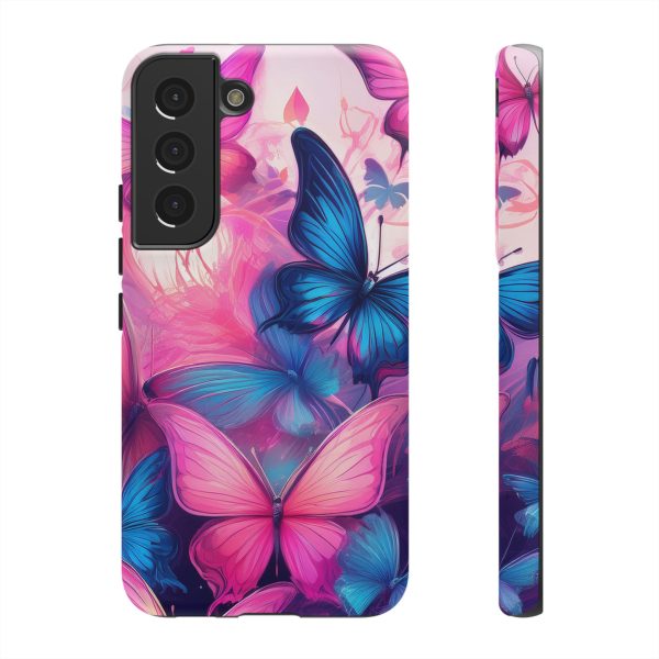 Blue and Pink Butterfly Cell Phone Tough Cases iPhone | Samsung | Samsung Galaxy | Google Pixel - Image 82