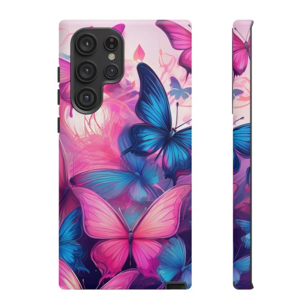 Blue and Pink Butterfly Cell Phone Tough Cases iPhone | Samsung | Samsung Galaxy | Google Pixel - Image 90