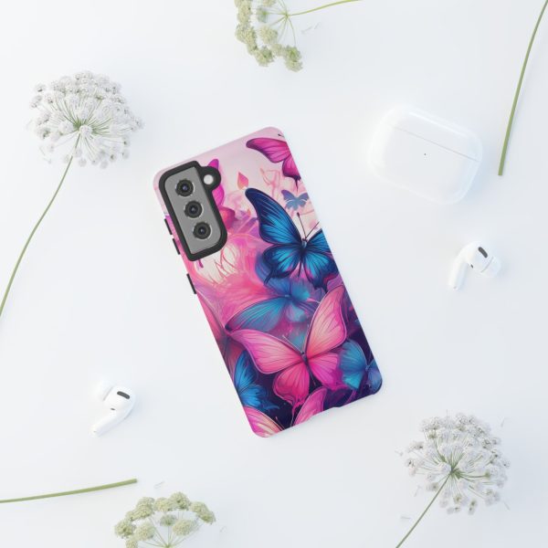 Blue and Pink Butterfly Cell Phone Tough Cases iPhone | Samsung | Samsung Galaxy | Google Pixel - Image 55