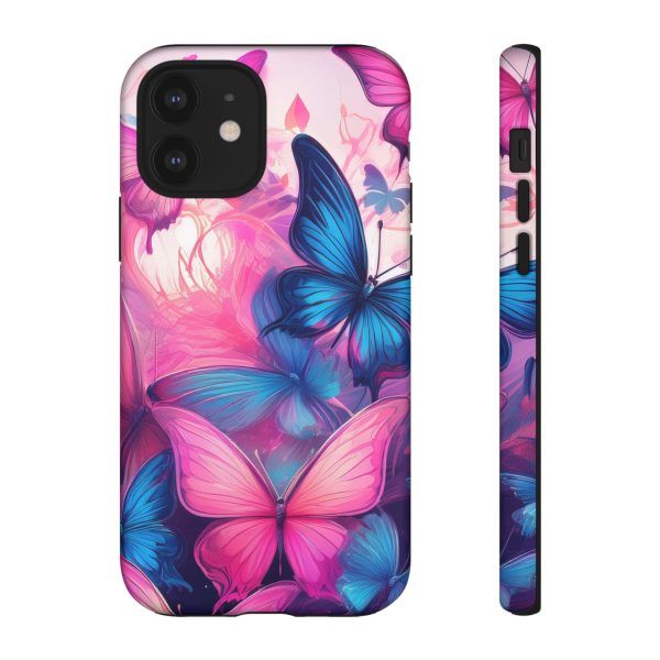 Blue and Pink Butterfly Cell Phone Tough Cases iPhone | Samsung | Samsung Galaxy | Google Pixel - Image 35