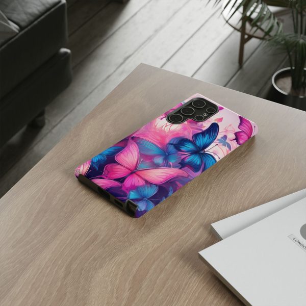 Blue and Pink Butterfly Cell Phone Tough Cases iPhone | Samsung | Samsung Galaxy | Google Pixel - Image 89