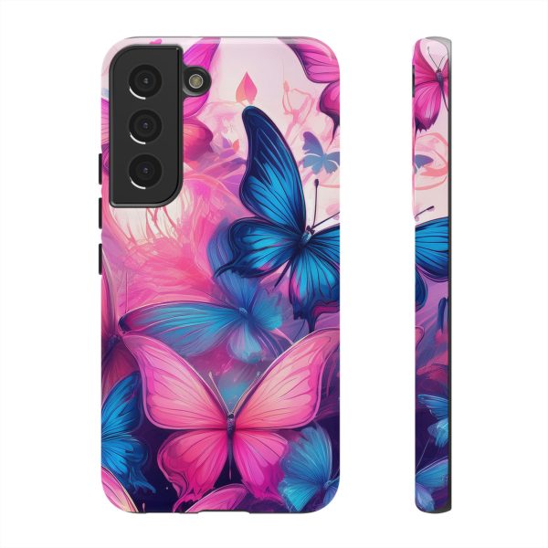 Blue and Pink Butterfly Cell Phone Tough Cases iPhone | Samsung | Samsung Galaxy | Google Pixel - Image 80