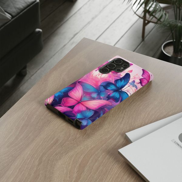 Blue and Pink Butterfly Cell Phone Tough Cases iPhone | Samsung | Samsung Galaxy | Google Pixel - Image 91